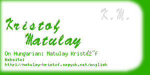kristof matulay business card